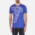 Versace Collection Men's Half Medusa Head Metalic Embossed T-Shirt - Blue - L