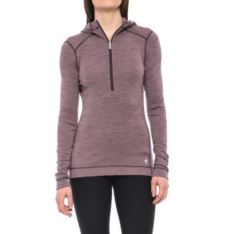 250 Hooded Base Layer Top - Merino Wool, Zip Neck, Long Sleeve (for Women)