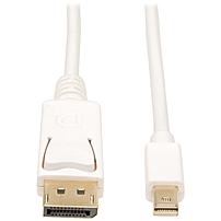 Tripp Lite 3ft Mini Displayport To Displayport Adapter Converter Cable Mdp To Dp M/m - Displayport For Audio/video Device, Tv, Monitor, Notebook - 3 Ft - 1 X Displayport Male Digital Audio/video - 1 X Mini Displayport Male Thunderbolt - White&quot; P583-003