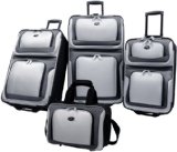US Traveler New Yorker 4 Piece Luggage Set Expandable,Charcoal,One Size