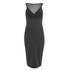 Lavish Alice Women's Mesh Overlay Bodycon Midi Dress - Black - UK 12