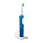 "Oral-B Vitality Floss Action (D12523) Brand New Includes Two Year Warranty, Electric Rechargeable Toothbrush Battery Life: Up To 5 Days 2-Minute Timer7600 Side To Side Oscillations, Part Number: D12523, MicroPulse Bristles -Reach Deep Between Teeth -Lift Out & Sweep Away Plaque, Naturally Whitens Teeth, 20, 000 Bristle Movements Per Minute, Indicator Bristles -Signal When to Replace Brushhead, Lasts 5 Days Between Charges When Brushing -Two Times A Day For Two Minutes Each, Two Minute Timer: Pulsating Signal After -Recommended Brushing Time, Water Resistant Handle, Compact Charger With Flexable Base, Color: Blue / White"