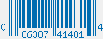 UPC bar code 086387414814