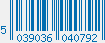 EAN bar code 5039036040792