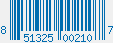 UPC bar code 851325002107